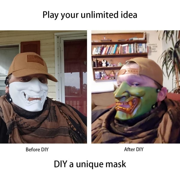 One Piece Sort Ansigtsmaske i Sort til Airsoft - Ond Djævel Monster