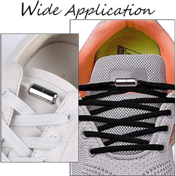 10 Par Elastiske Skolisser med Spenne, Spenne Lazy Laces, Ingen Binding