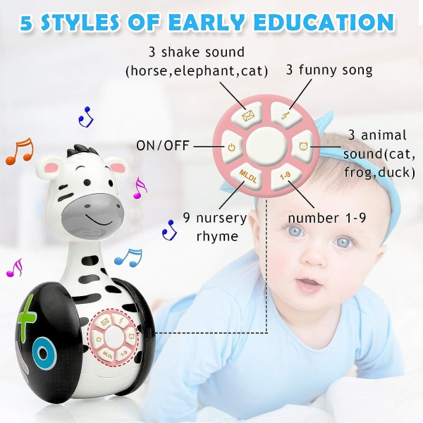 (zebra) Baby Toys 6 Months Plus, Baby Games Musical Toys, Baby Devel