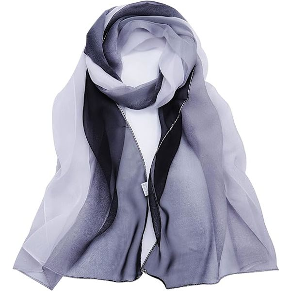 Mjuk gradientefärgad damscarf 175*75cm - (Svart) -