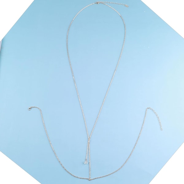 1 st (guld) Crystal Body Chain Strass Halsband BH Chain