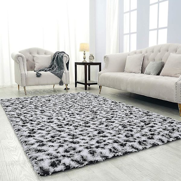 Noahas Fluffy Leopard Print Rug Cheetah Print Area Rugs Soft Comfy Printed Carpet For Bedroom Living Room Home Western Decor färg 1
