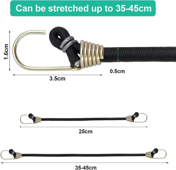 10 stycken 25 cm latex metallkrok mini repband Elastiskt rep