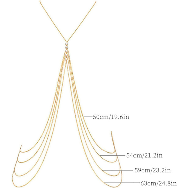 1 st (Guld) Boho Kroppskedja Lagerad Guld Kroppskedja Pärla Bh