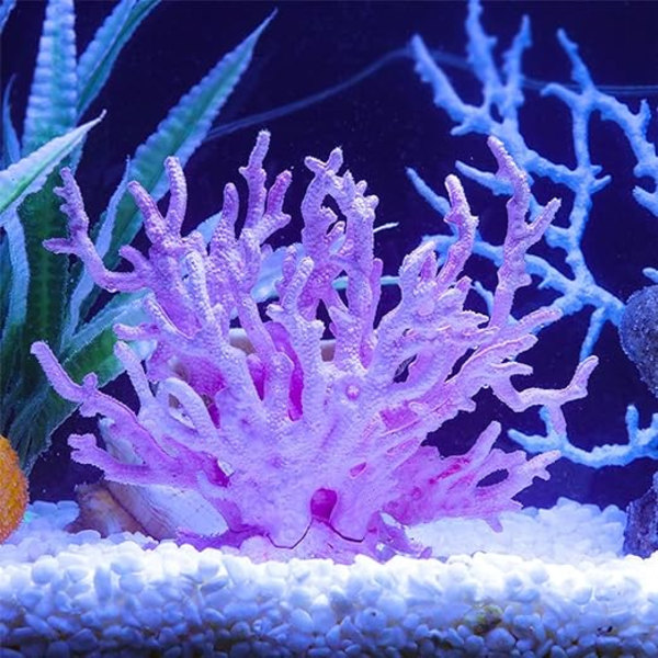 1 stk. pink kunstig akvariekoral, forgrenet falsk