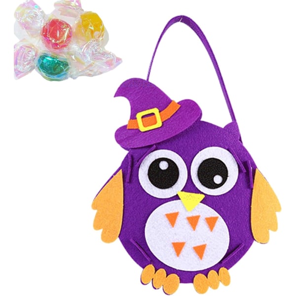 Halloween Presentkorg - Cartoonmönster Spöklikt Godispåse, Söt med Handtag Halloween Present för Förskolelek