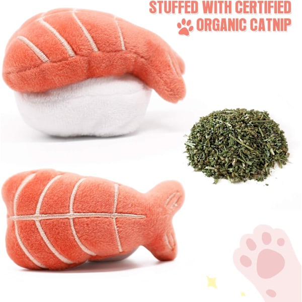 6-pack sushi katt leksaker med kattmynta sushi rulle kudde kattunge tugga bit leveranser uttråkning lindring fluffig kattunge tänder rengöring tugga kattälskare interaktiva plysch