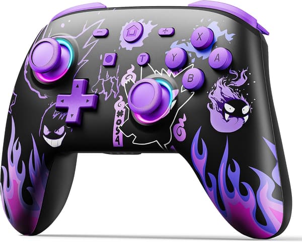Trådlös Pro-kontroll för Nintendo Switch/OLED/Lite, Switch-kontroll med LED-joystick/Rörelse/Vibration/Turbo/V