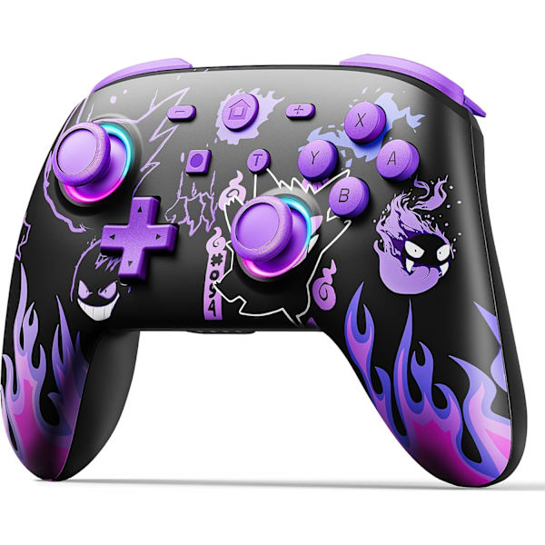 Trådløs Pro-kontroller for Nintendo Switch/OLED/Lite, Switch-kontroller med LED-joystick/bevegelse/vibrasjon/turbo/W