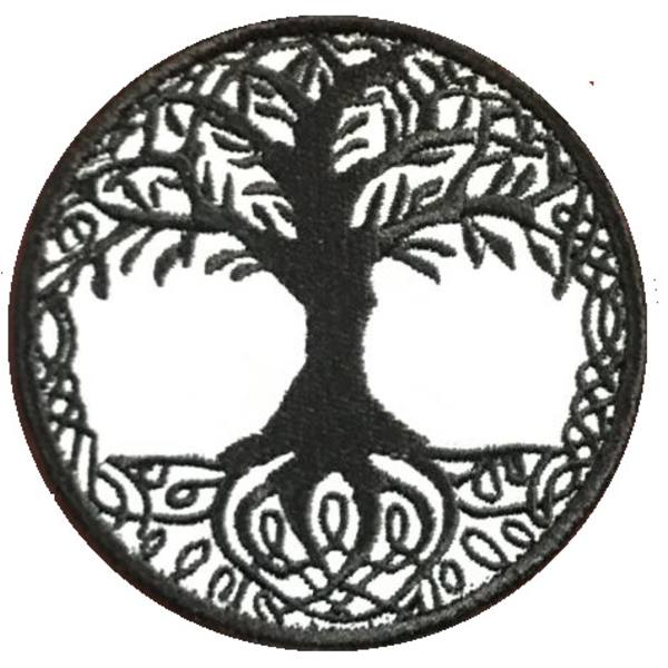 2 Stykker Livets Træ Broderi Patch (Sort og Hvid) Krog