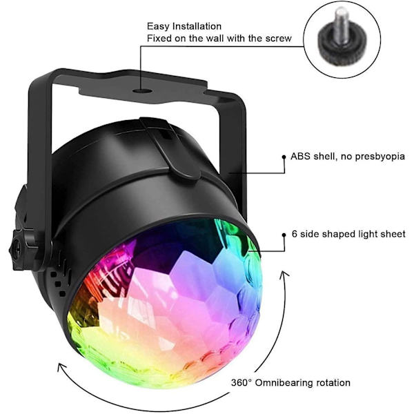 Boule Disco 2 Pack, Lumire Soire Lampe De Scne Clairage De Discothque Projecteur Effet Spot Stade Tlcommande Pour Fte, Soire, Bar, Anniversaire, Club,