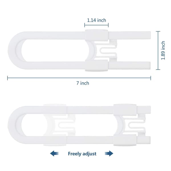 Skjutbara skåplås, 4-pack U-formade barnsäkerhetslås, barnsäker skåp