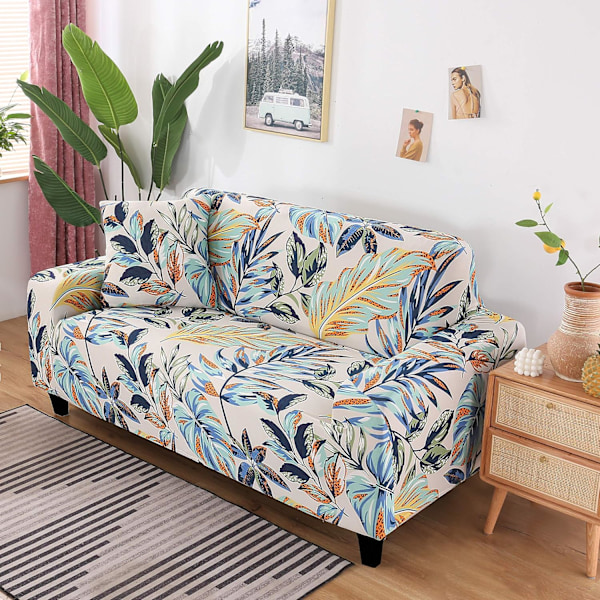 Trykt sofa sæt Elastisk sofa sæt mønster dobbelt sofa sæt til 2 pude sofa Dobbelt sofa Dobbelt sofa sæt (2 sæder/dobbelt sofa)