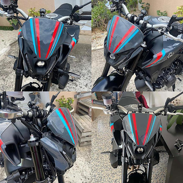 För Yamaha Mt-09 Sp Fz-09 Mt09 Fz09 2021 2022 Motorcykeltillbehör Framruta Vindruta Luftflöde Vindavböjare Grå blå svart