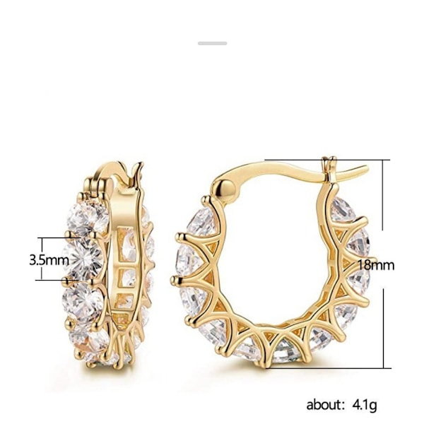 Små Hoops Øreringe til Kvinder Trendy Forgyldt Letvægts Cubic Zirconia Chunky Cartilage Huggie Hoops Øreringe H