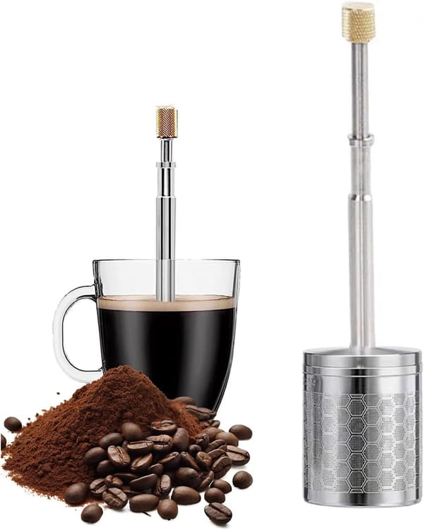 Kaffeinfuser av Press-typ, Kolvfilter för Bryggning, Rostfritt Stål Fransk Press Kaffe