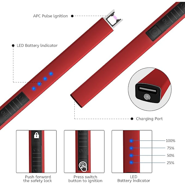 Elektrisk Ljus, USB-C Laddningsbar Bågljusare med LED