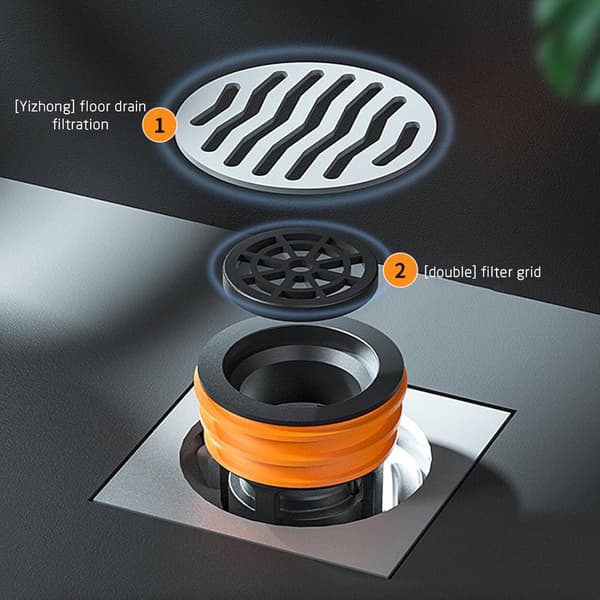 Magnetisk svävande golvdeodoriseringslock, duschgolvavlopp Backflow Preventer Valve Sewer Core Drainage Insert Drain Plug