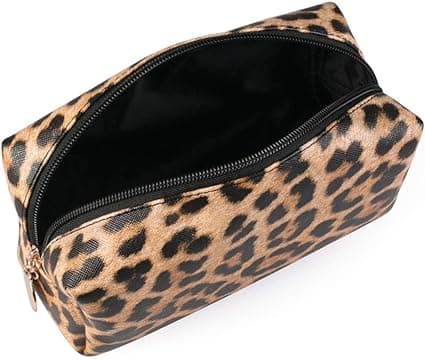 Leopard Print Kosmetikpose Kvadratisk Mode Kosmetik Organizer