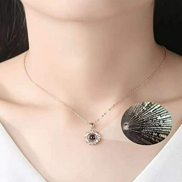 Jag Älskar Dig 100 Språk Halsband för Kvinnor