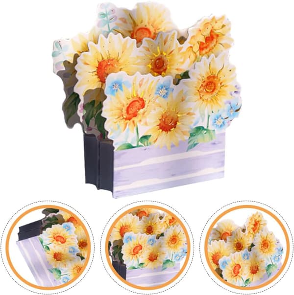 1 st 3D-kort med välsignelse för mors dag, blomsterkort 3D