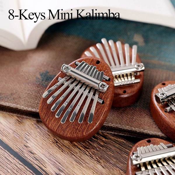 1 Styk Tommelklaver, Bærbar, Mini Kalimba Tommelklaver, Træ