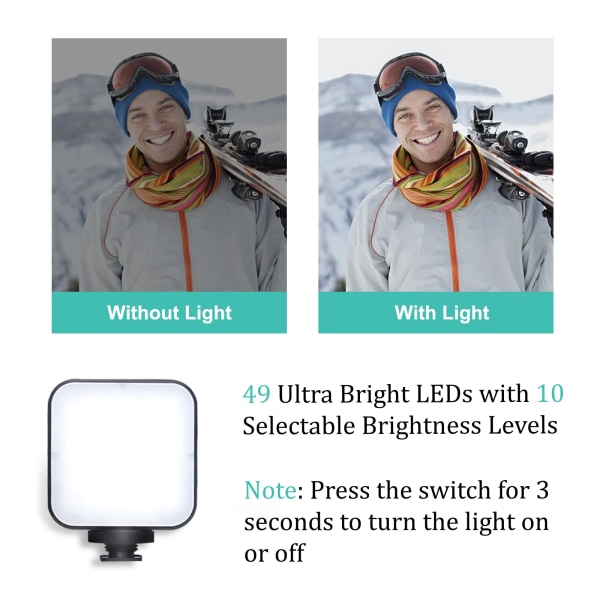 Vlogg-kit för iPhone och Android med stativ, 36 LED-lampor, minimikrofon