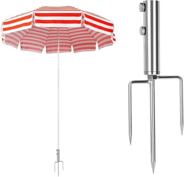 1 stk. Sølv Rustfrit Stål Jordparasolholder