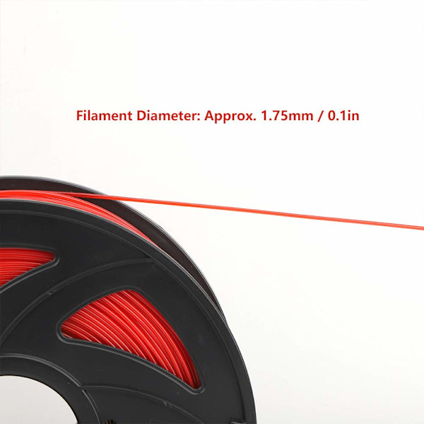 1 stk 3D-printer Filament PLA Rød Trykkmateriale