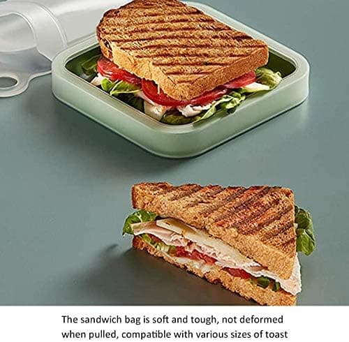 1 smørbrød, toast, lunsjboks, bærbar silikon lunsjboks