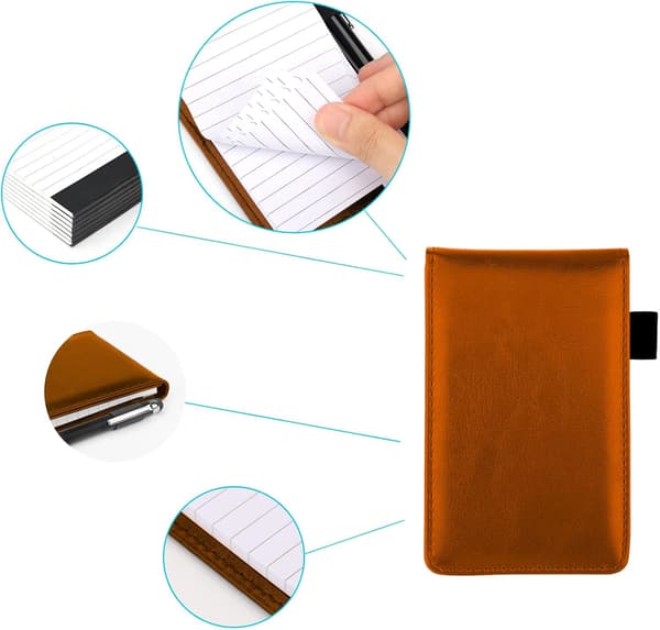 Leather Notepad Holder (Brown) 138*86*15 mm Replacement Notepad and
