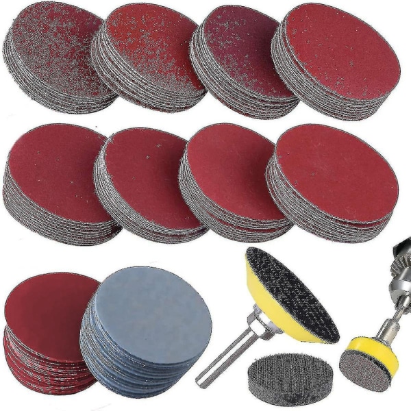 Slibning Discs Pad Kit, Pakke med 100 Sandpapir med Svampe Pads