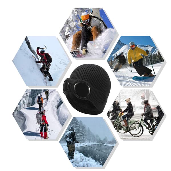 1 svart vinter varm strikket lue