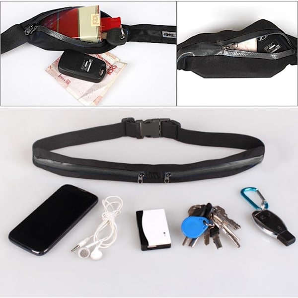 Vattentät Sport Midjeväsk Running Belt, Elastisk Jogging Midja
