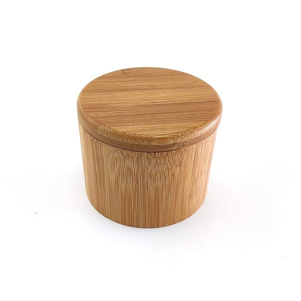 1 stycke bambu salt- och kryddorganisatör, kryddburk, bambu salt