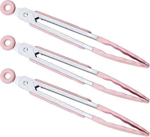 Mini Silikon Bestikkholdersett med Tre, 7 tommer, Rosa