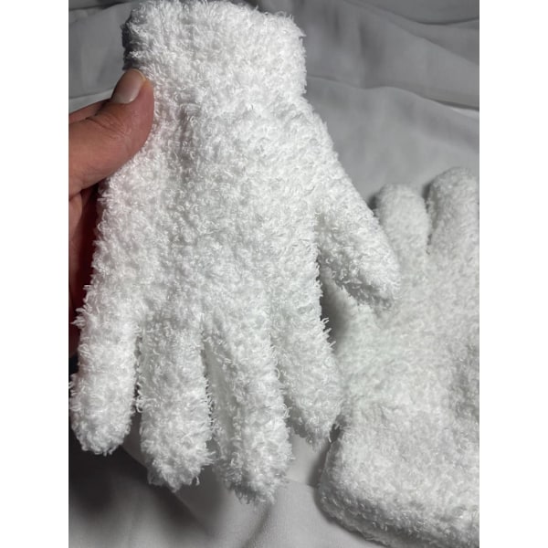 Mjuka Vinterhandskar Fluffig Lyxig Mode One Size - Vit