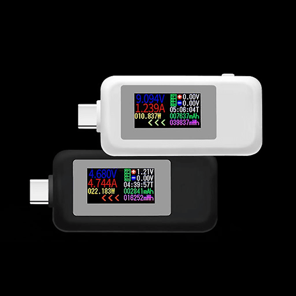 Kätevä Kws-1902c Type-c Usb-testeri 0-5a 4-30v Jännite- ja virtatestari Musta