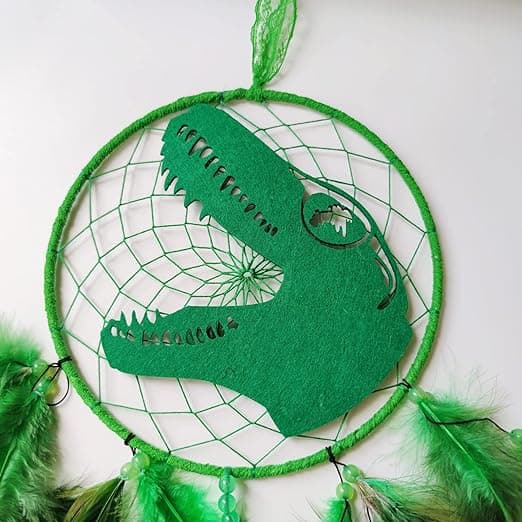 1 grønn dinosaur drømmefanger, guttedrømmekatcher