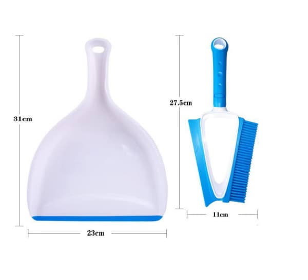 1 Pak TPR Børste og Squeegee med Støvskovl Sæt (Grå & Sort)