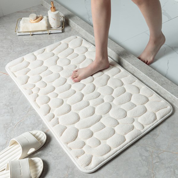 Bademåtte med Memory Foam, Skridsikker Bademåtte, Vaskbar og Hurtig