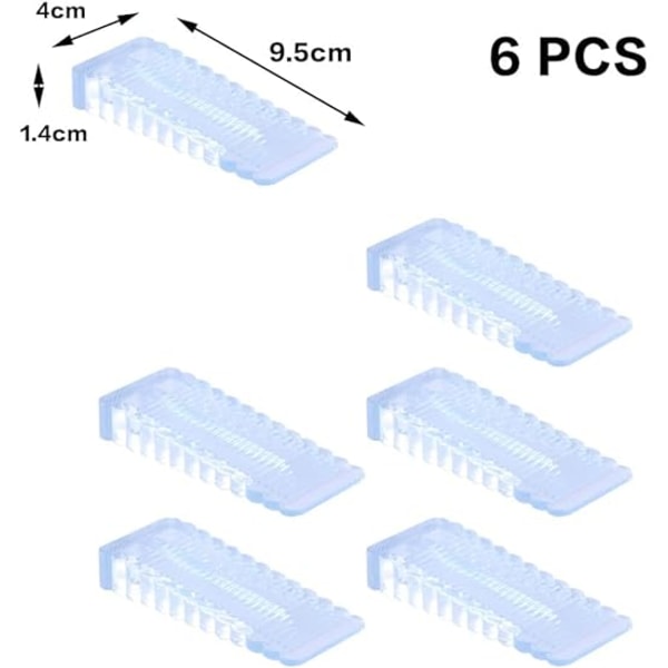6 stk. Dørstop, Skridsikker Gummi Dørstopper, Brugt Dørstop