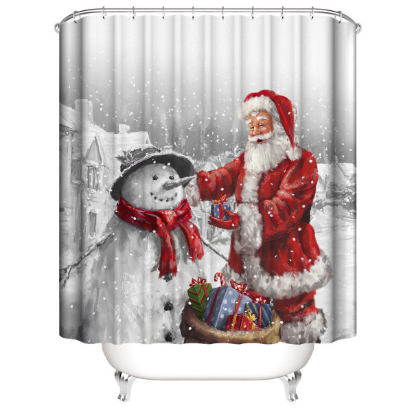 Christmas Shower Curtain 180*200cm, Santa Claus Shower Curtain