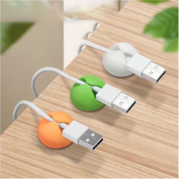 6 Pakker (Blandet Farver) Desktop Data Kabel Hub Opbevaring Kabel