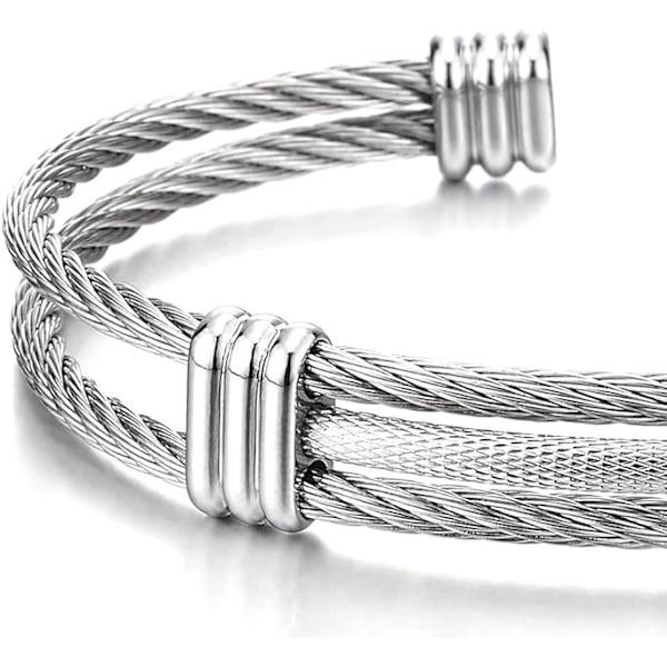 1 st armband i rostfritt stål för män och kvinnor - Justerbar, vriden
