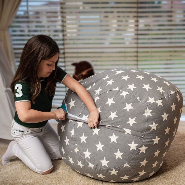 Plushdjursförvaringspåse i beanbag-form för barn, 38 tum - Vadderad