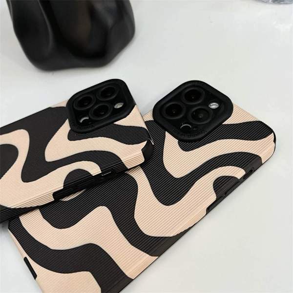 Kompatibel med iPhone 14 Skal med Trendigt Enkelt Sött Zebra Randigt Mönster Skal för Kvinnor Flickor Mjuk Silikon Pr