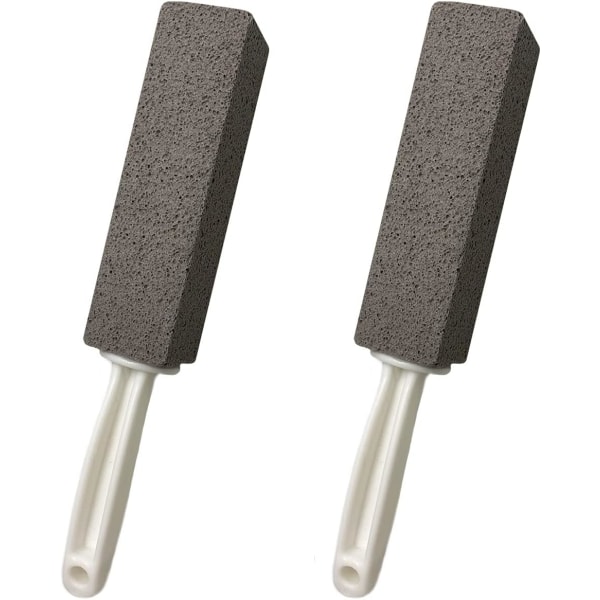 2 Pack Cleaning Pumice Stones with Non-Slip Plastic Long Handle