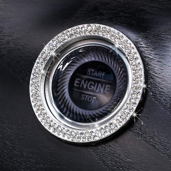 2 stk. Push Start-knapper Bling Ringe Auto Bil Motor Start Stop