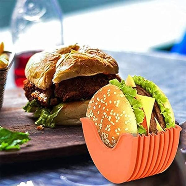 4-pack Återanvändbara Hamburgerklämmor, Burgerbröd Fästbox
